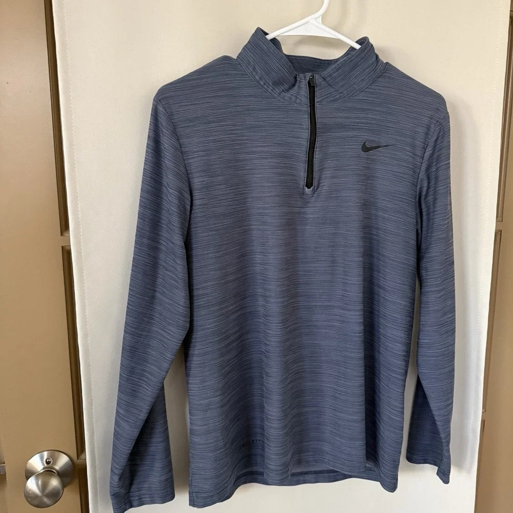 Nike Women's Small Grey‎ 1/4 Quarter Zip Dri Fit Pullover Active Work Out